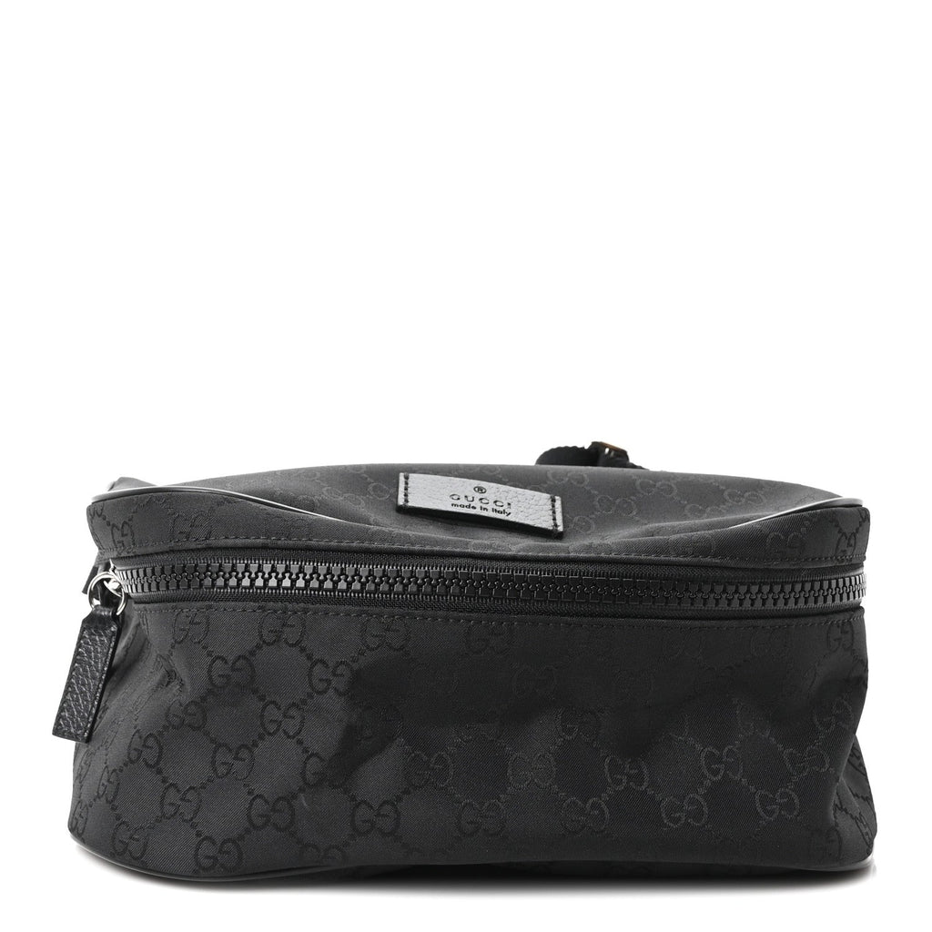 Nylon Monogram Fanny Pack Belt Bag Black