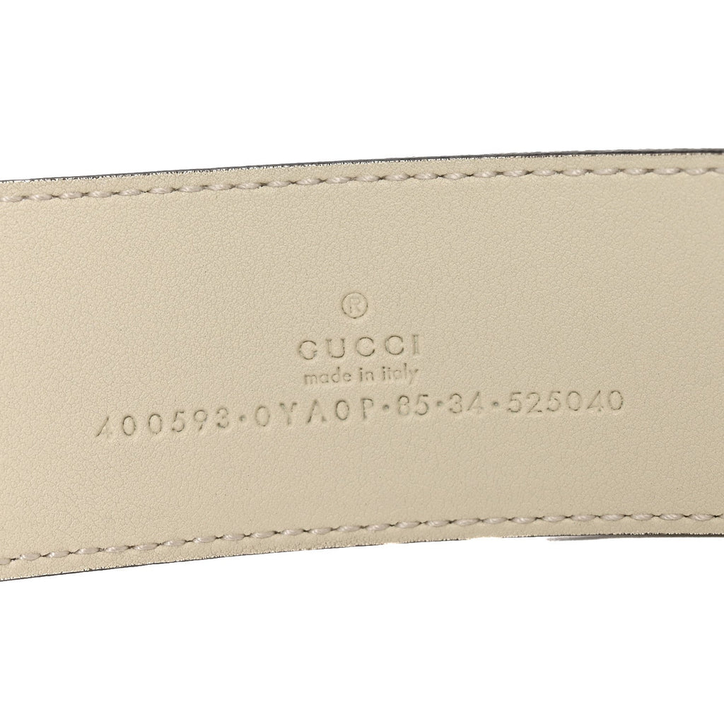 Calfskin Double G 40mm Belt 85 34 Mystic White