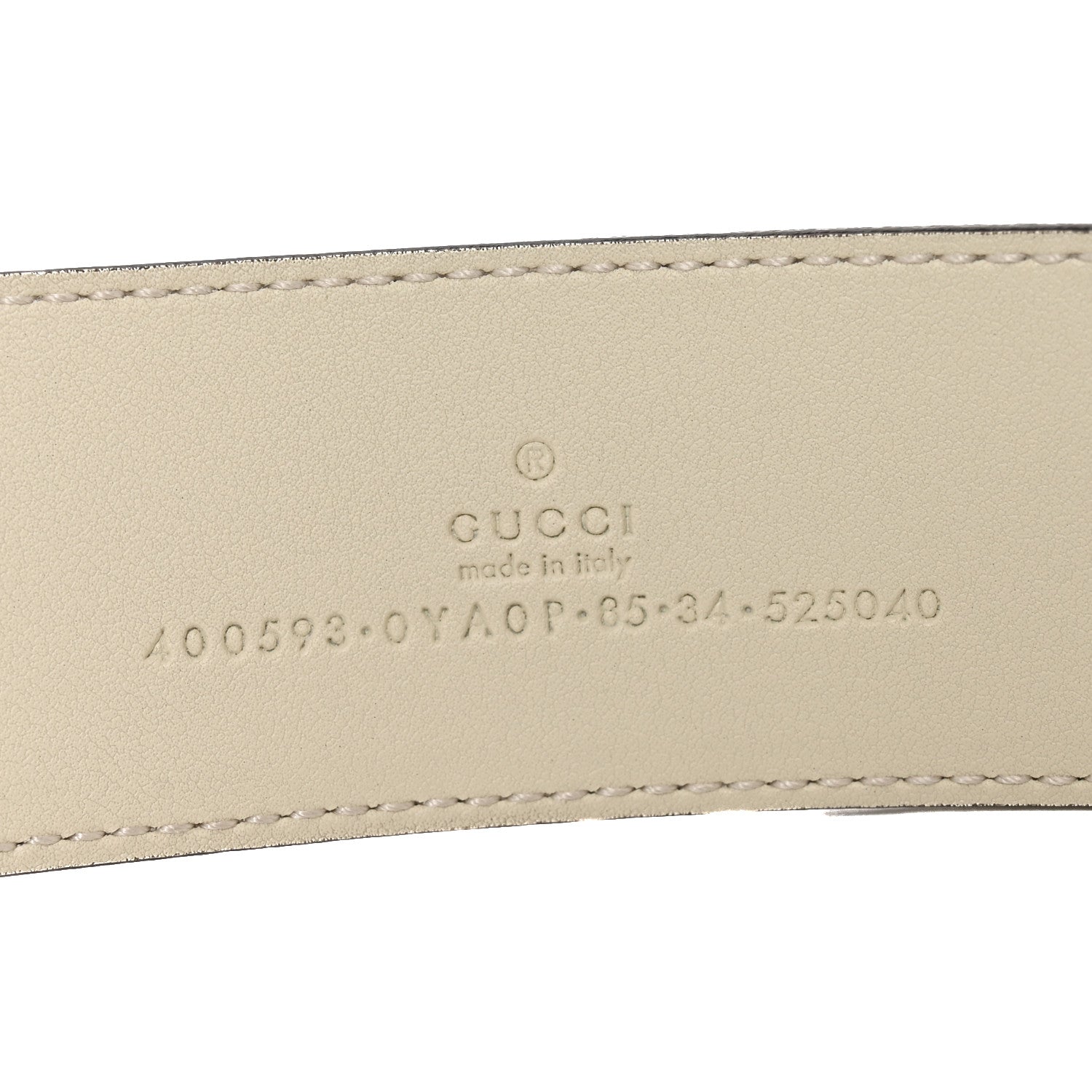 Calfskin Double G 40mm Belt 85 34 Mystic White