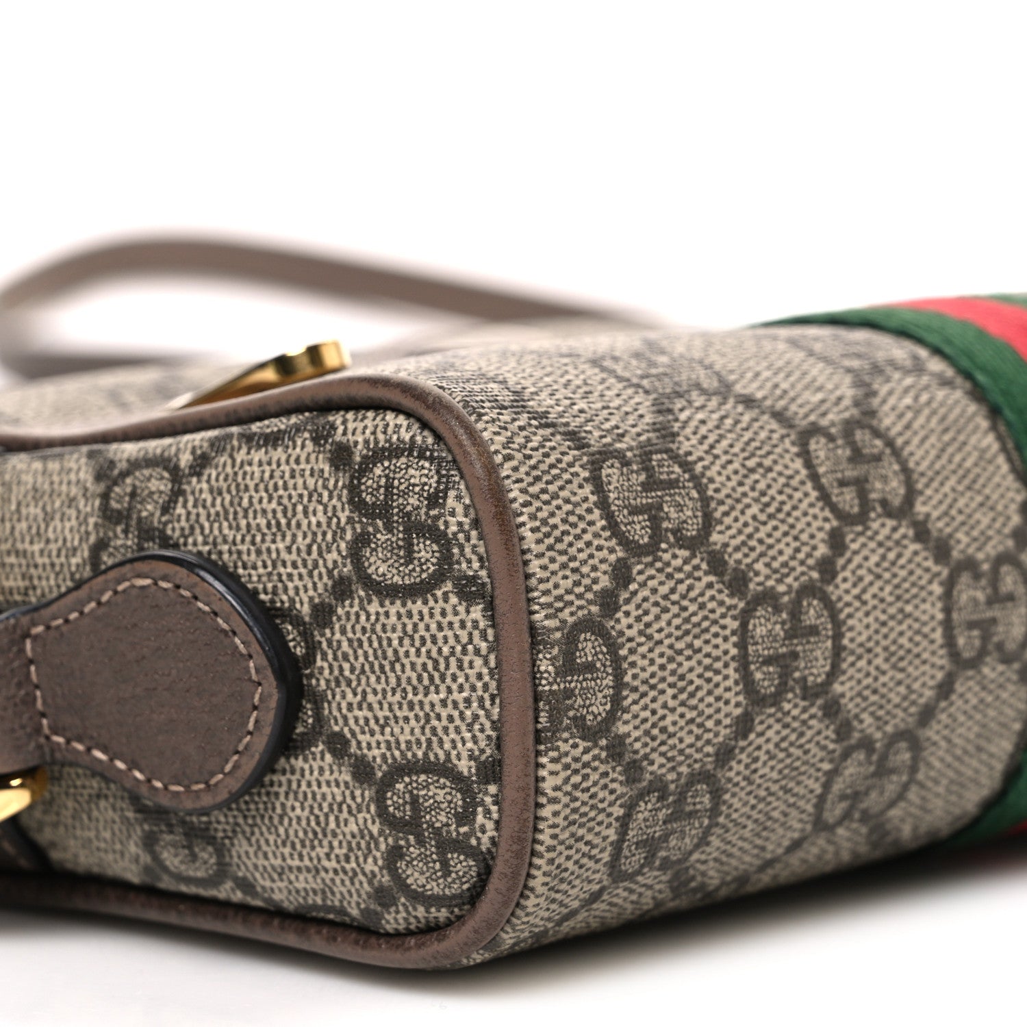 GG Supreme Monogram Web Mini Ophidia Shoulder Bag Brown