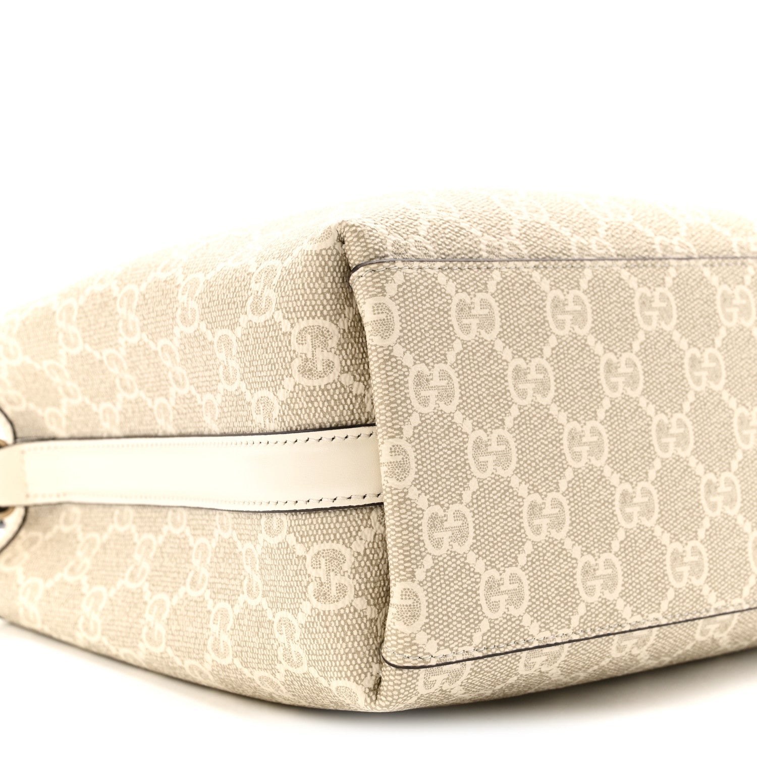 GG Supreme Monogram Emblem Small Shoulder Bag Beige White