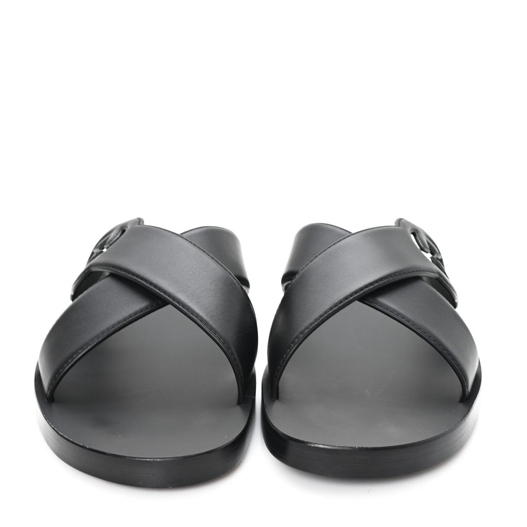 Cosmos Softy Calfskin Interlocking G Sandals 12 Black