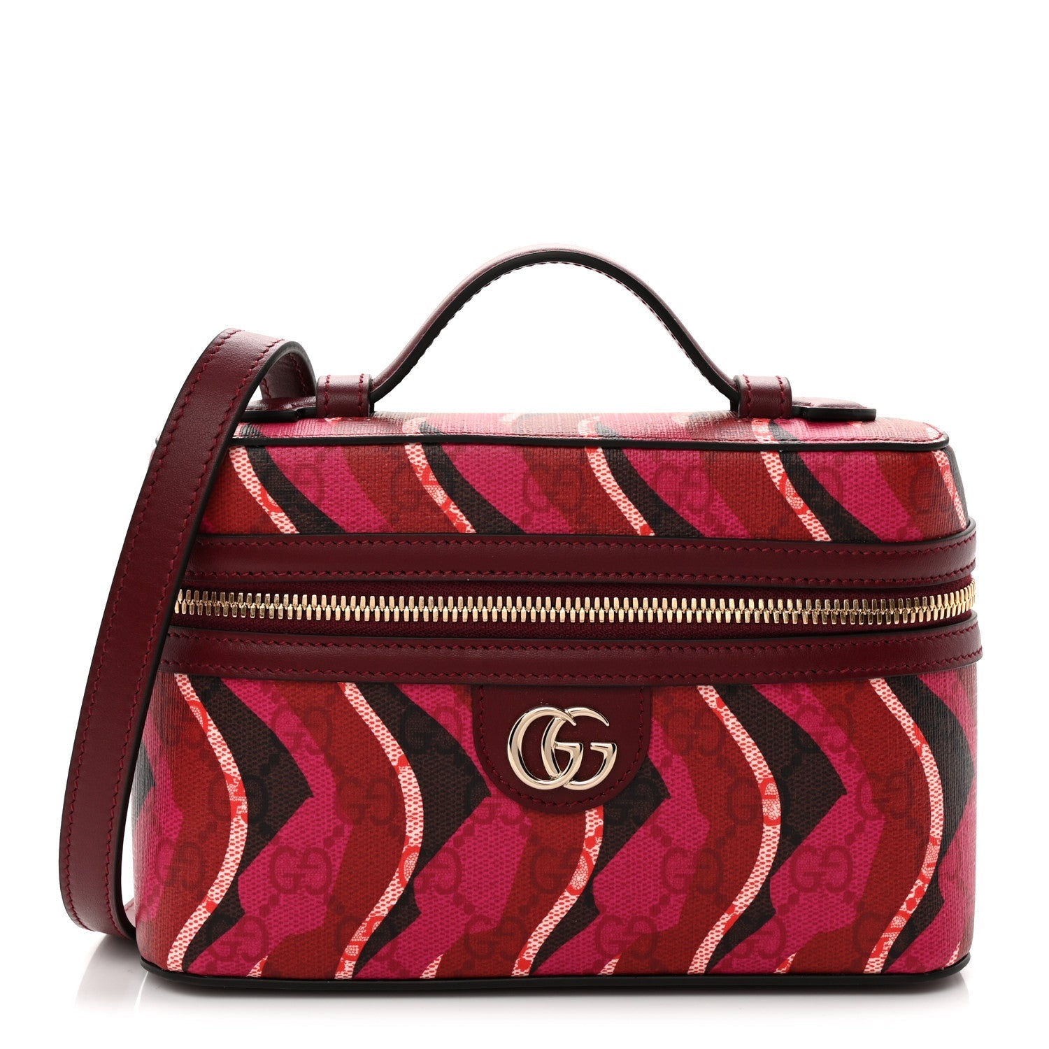 GG Supreme Monogram Canvas Lunar New Year Shoulder Bag  Red Pink Multicolor