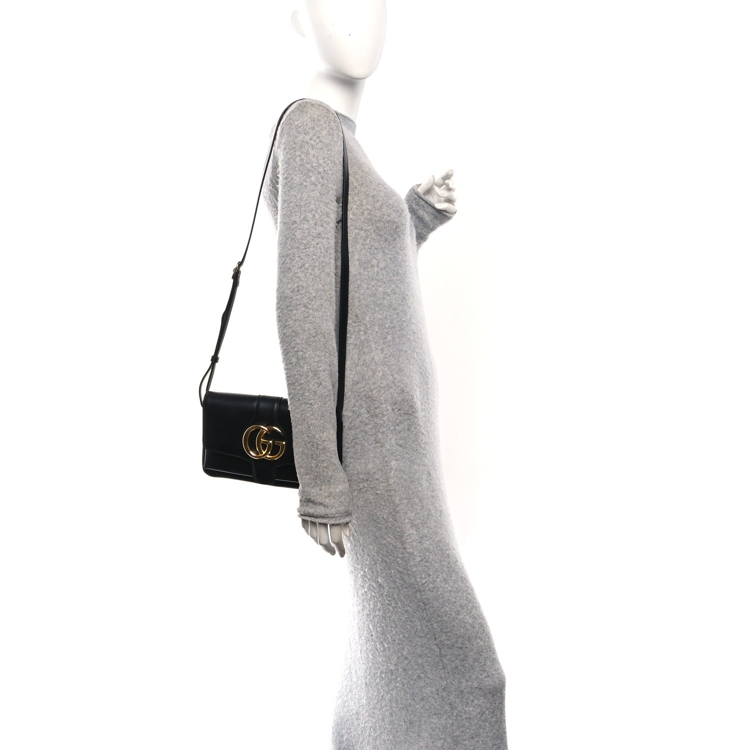 Vitello Palmellato Lux Small Arli Flap Shoulder Bag Black