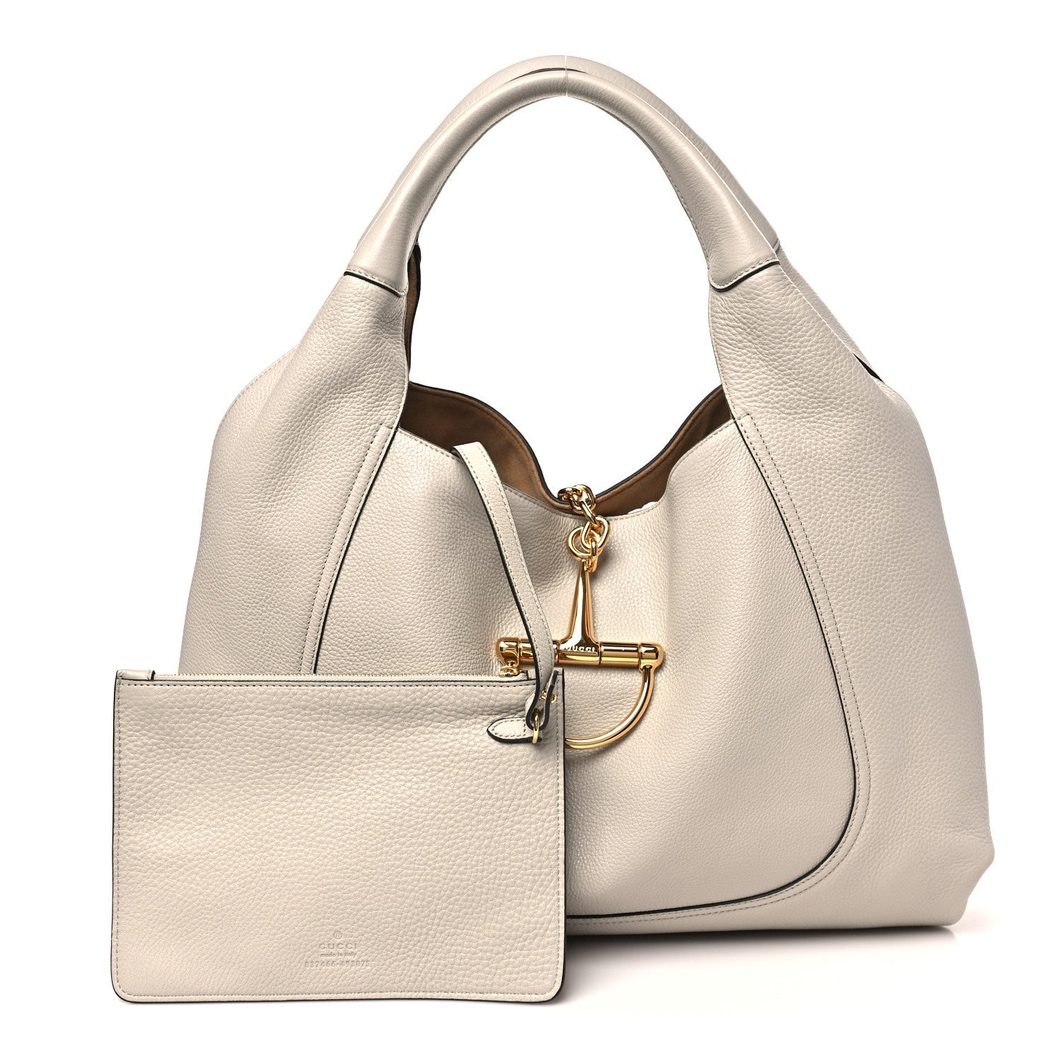 Grained Calfskin Softbit Maxi Shoulder Bag Taupe