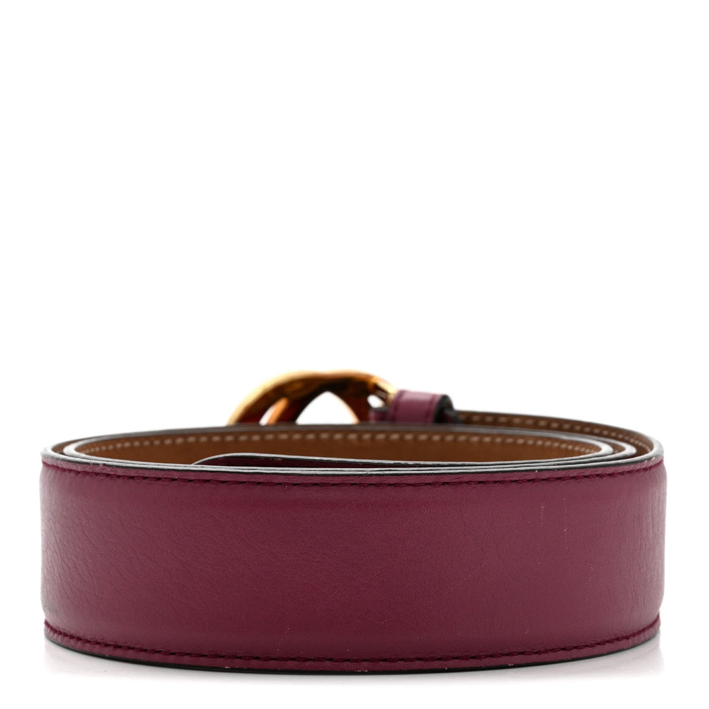 Moon Calfskin Interlocking G 37mm Belt 80 32 Glossy Pink
