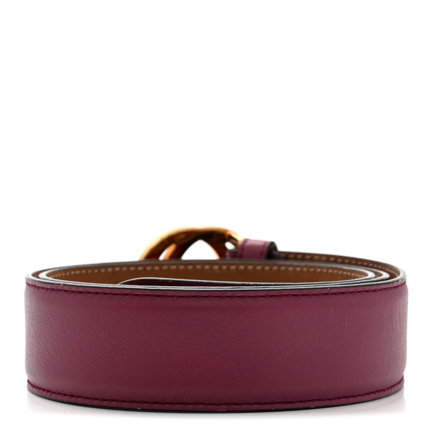 Moon Calfskin Interlocking G 37mm Belt 80 32 Glossy Pink