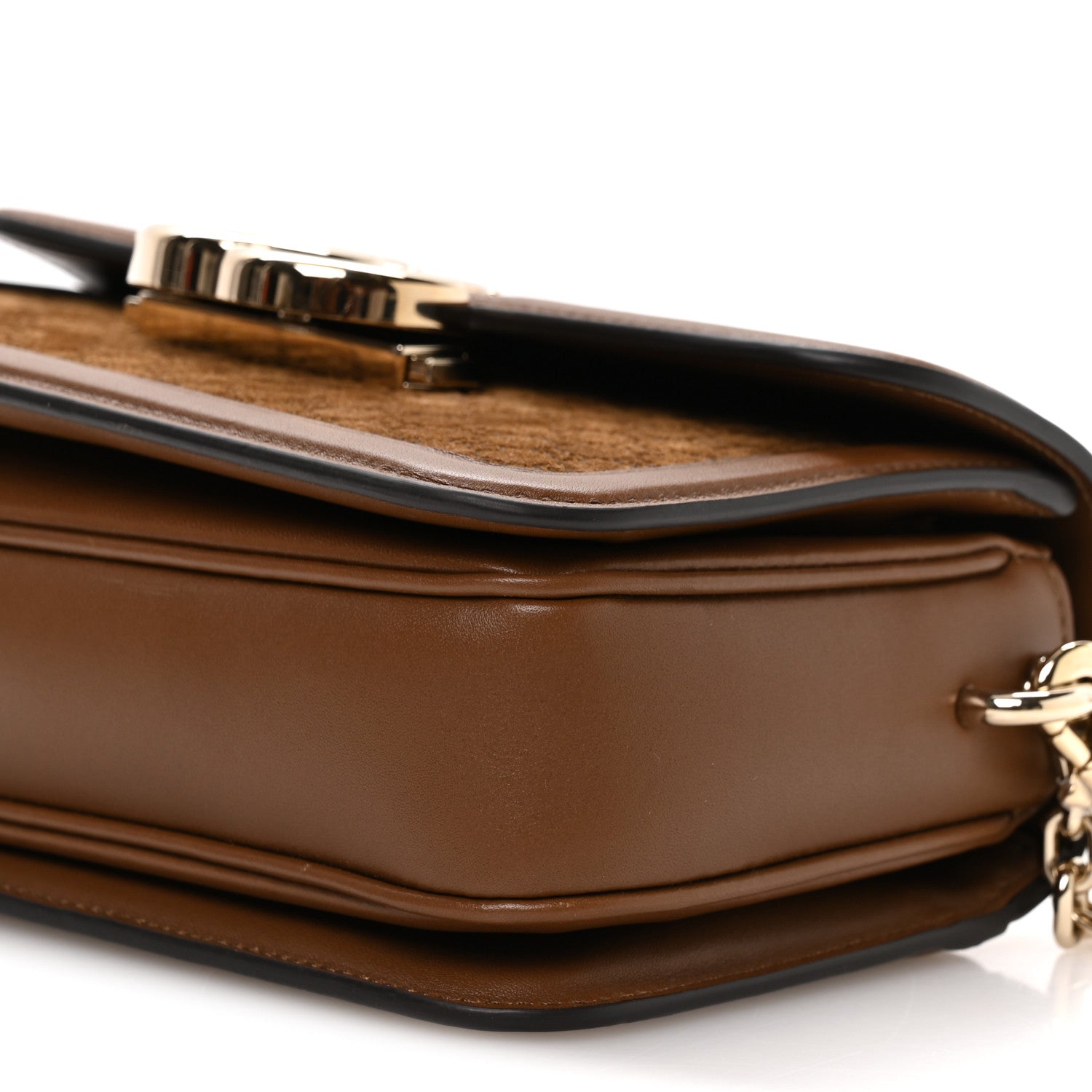 Suede Micro GG Small Go Shoulder Bag Brown
