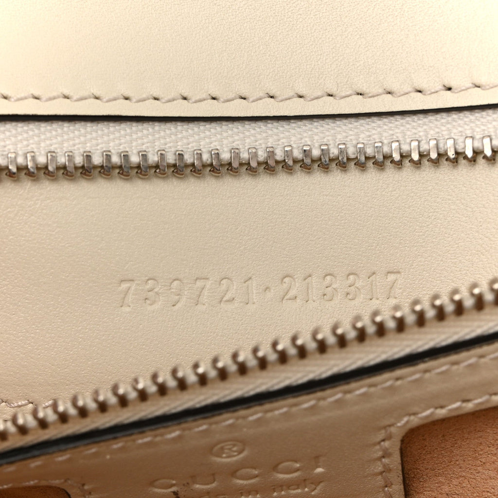 Senna Calfskin Petite GG Top Handle Shoulder Bag Mystic White