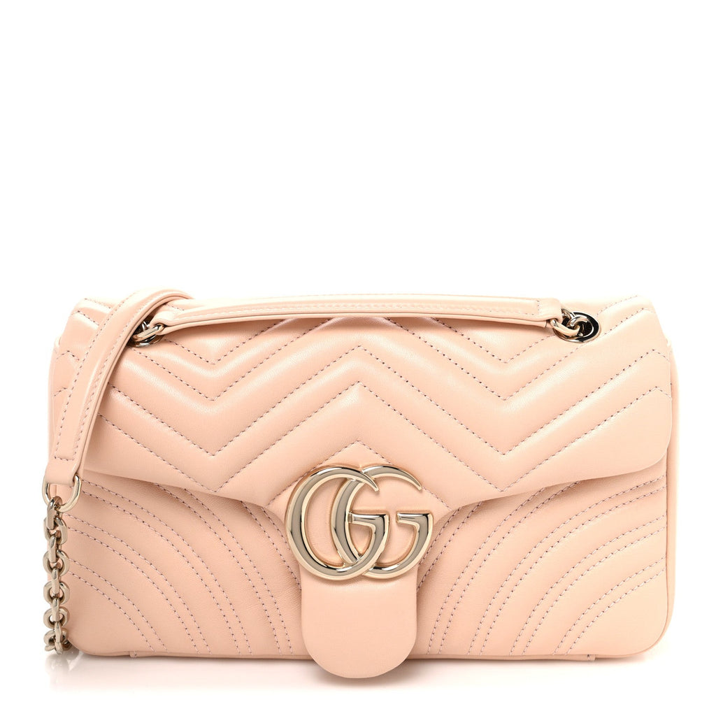 Lambskin Matelasse Medium GG Marmont Shoulder Bag Light Pink