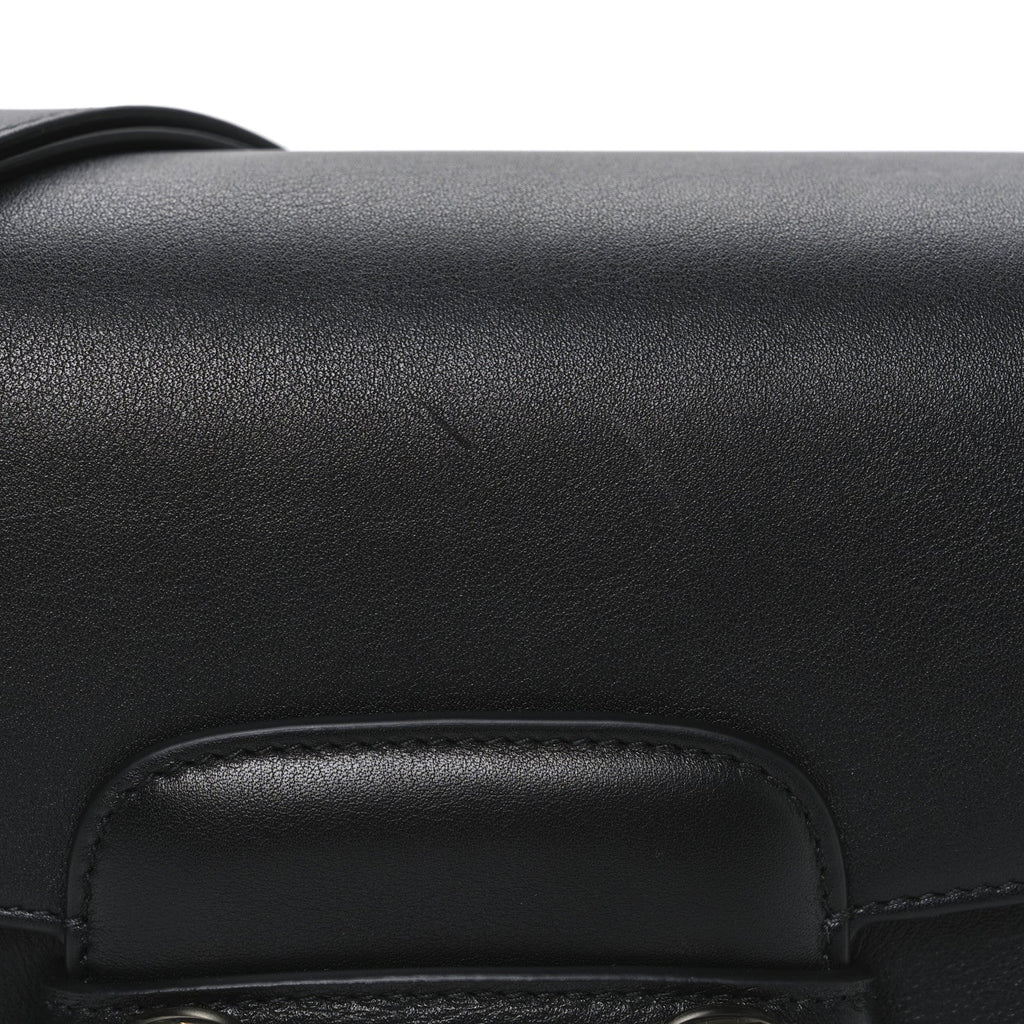 Ciny Lux Calfskin Horsebit 1955 Soft Small Shoulder Bag Black