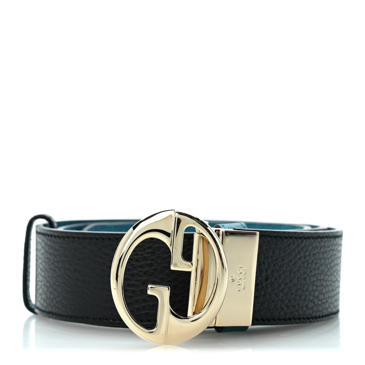 Dollar Calfskin 1973 Reversible Belt 100 40 Black Mineral Blue
