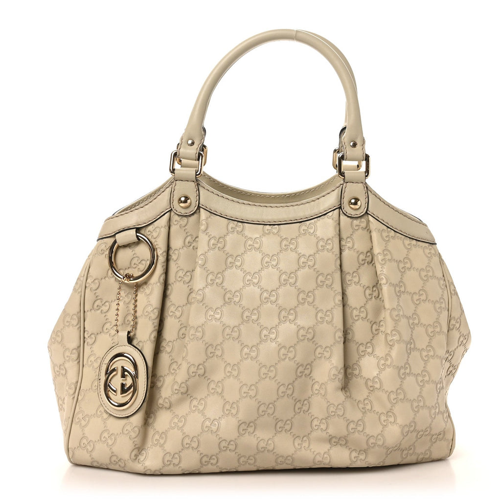 Guccissima Medium Sukey Tote Mystic White