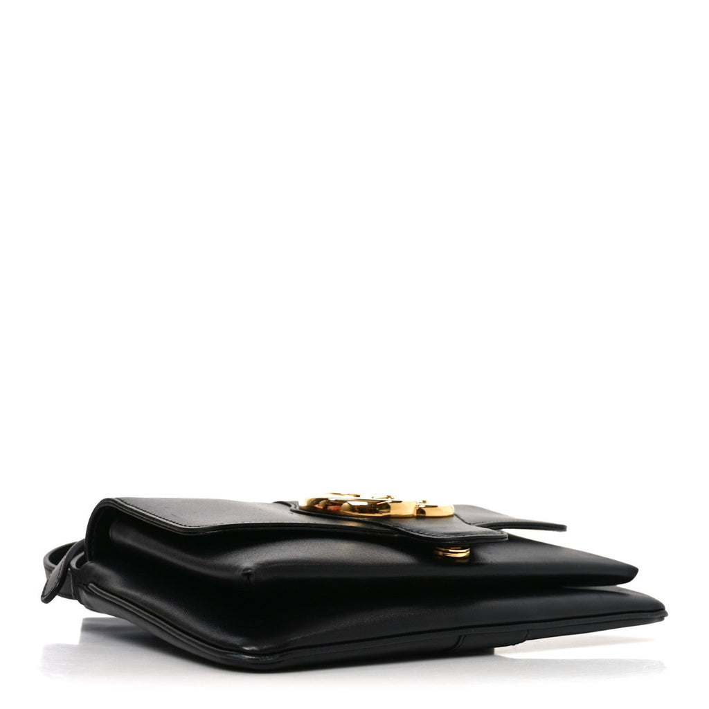 Vitello Palmellato Lux Small Arli Flap Shoulder Bag Black