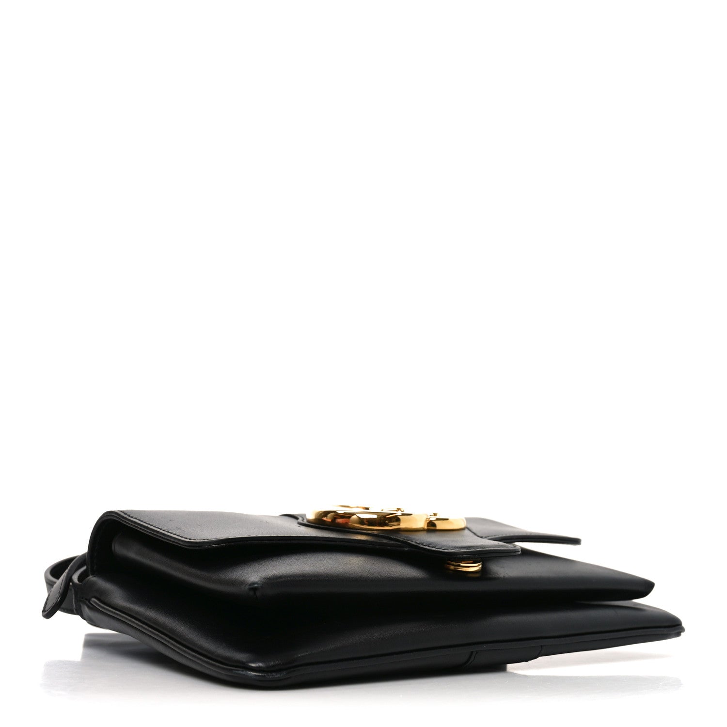 Vitello Palmellato Lux Small Arli Flap Shoulder Bag Black