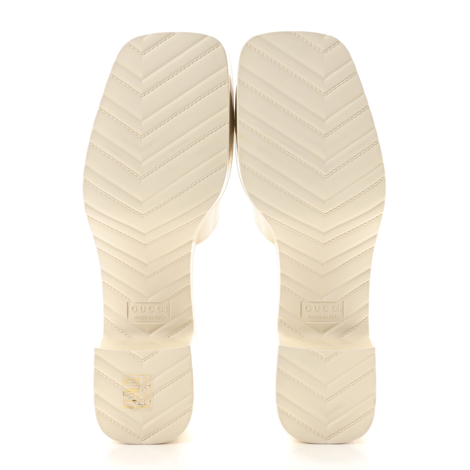 Rubber Gucci Logo Womens Platform 20/60mm Slide Sandals 40 Mystic White