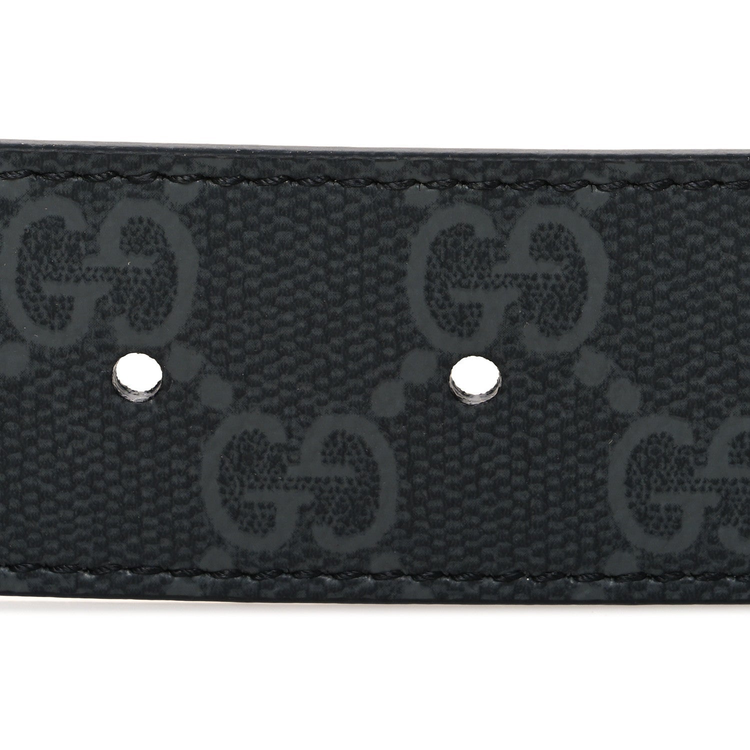 GG Supreme Monogram Plaque Buckle Belt 90 36 Black