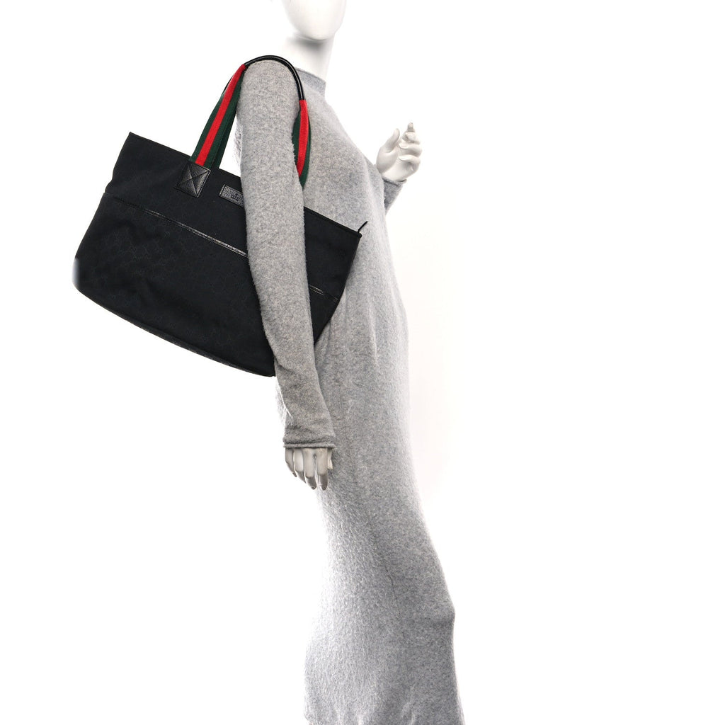 Monogram Web Large Diaper Tote Black