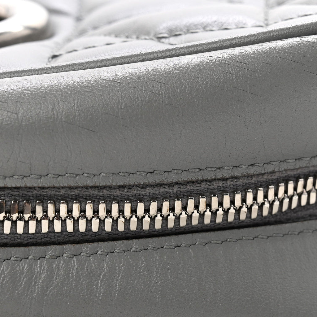 Calfskin Matelasse Aria Small GG Marmont Chain Shoulder Bag Deep Grey