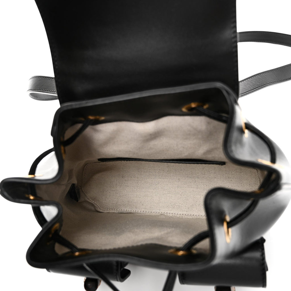 Calfskin Bamboo Backpack Black