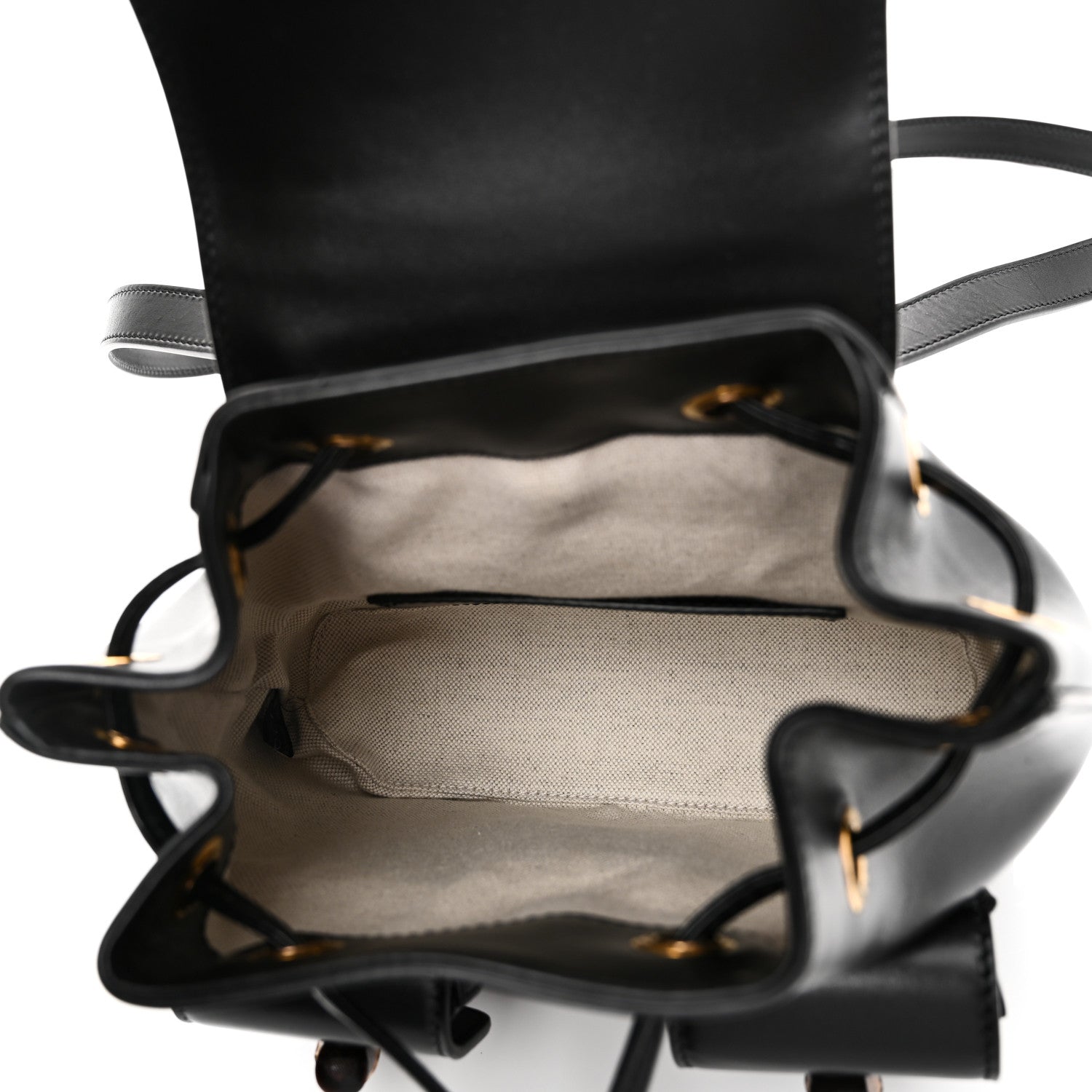Calfskin Bamboo Backpack Black