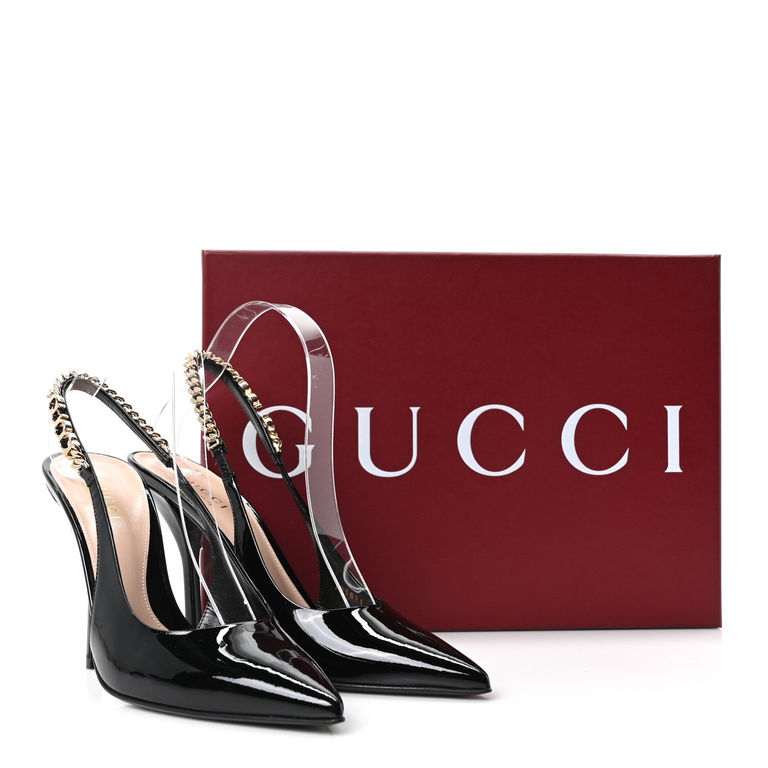 Vernice Crystal Nappa Charlotte Signoria Slingback Pumps 37.5 Black