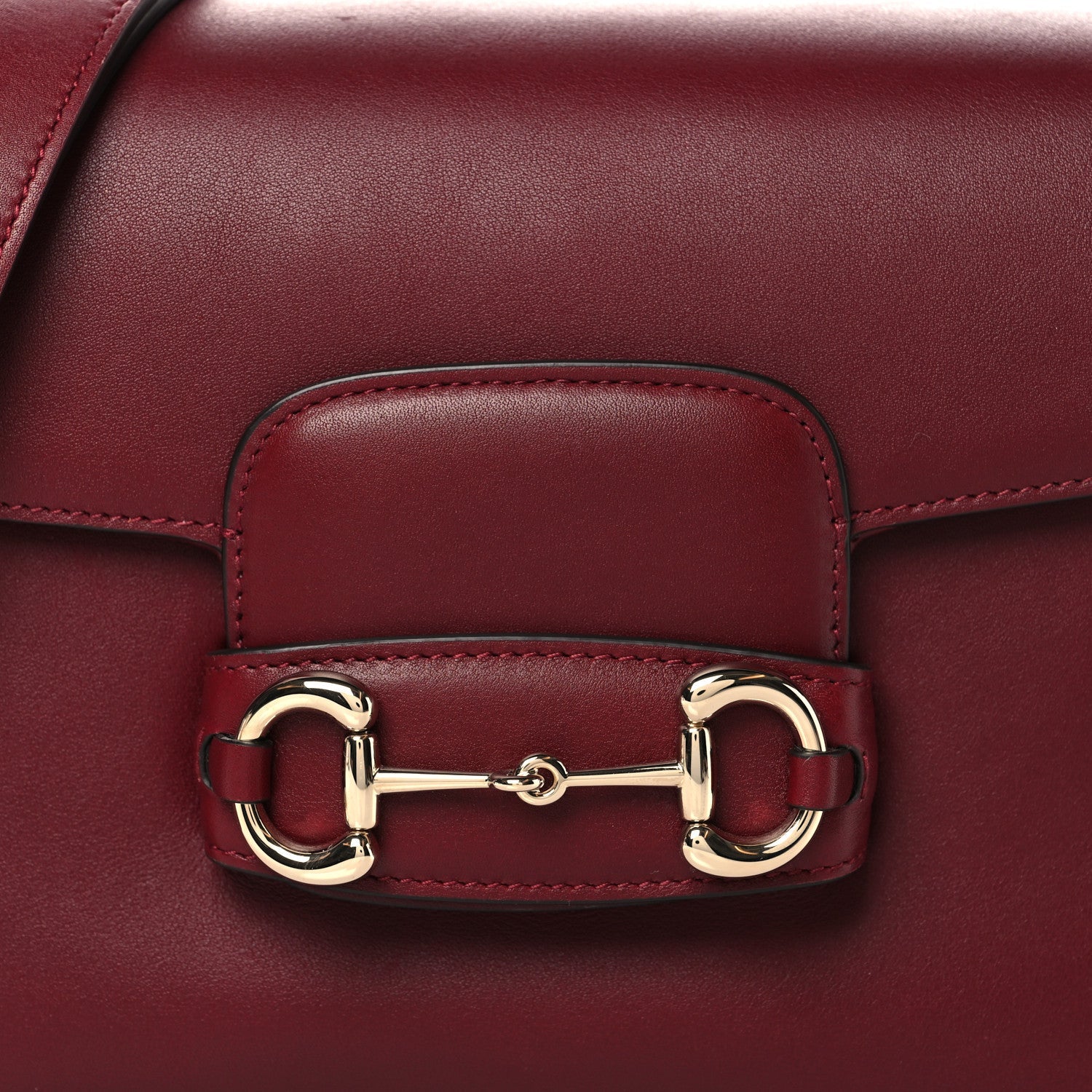 Arabella Calfskin Horsebit 1955 Soft Small Shoulder Bag Rosso Ancora