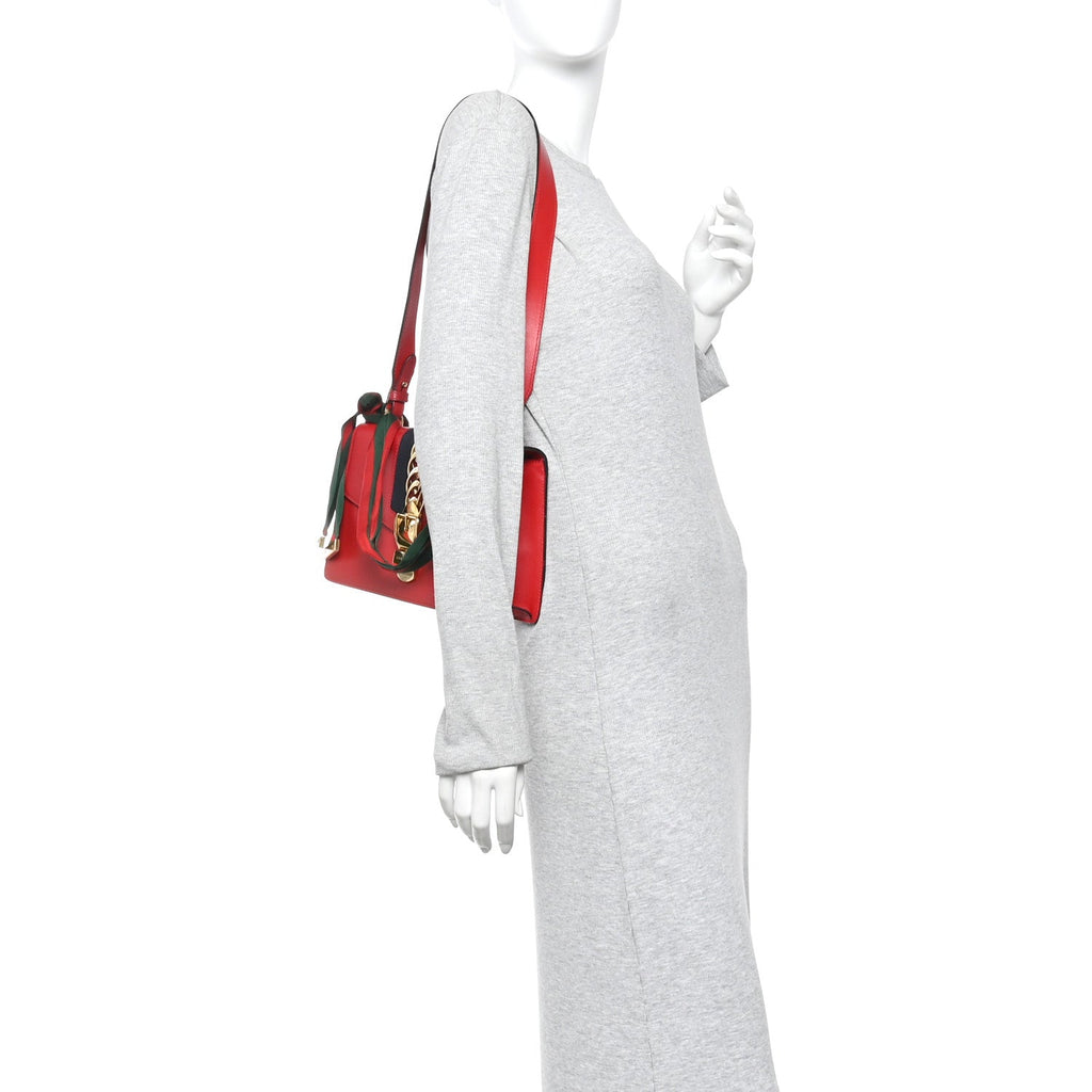 Calfskin Small Sylvie Shoulder Bag Hibiscus Red