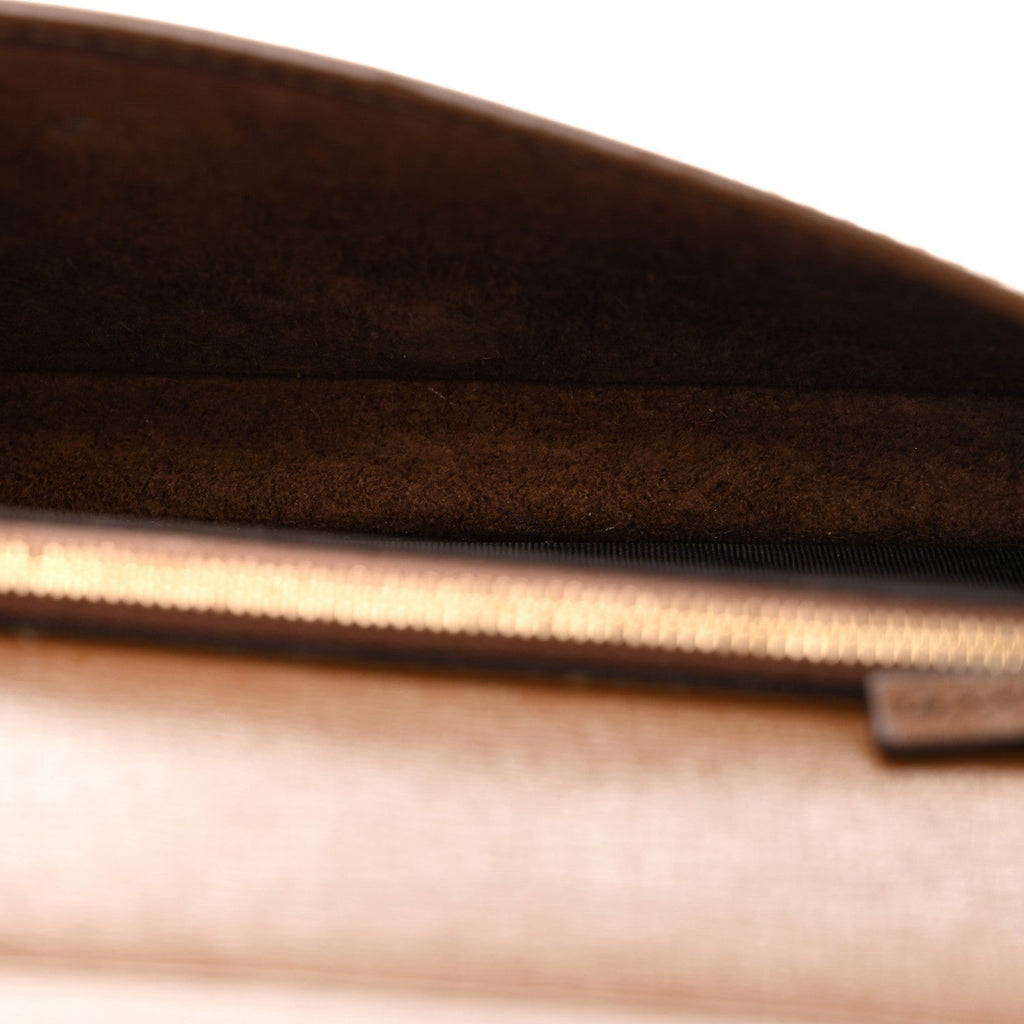 GG Supreme Monogram Azalea Calfskin Horsebit 1955 Wallet On Chain Beige Ebony Brown Sugar