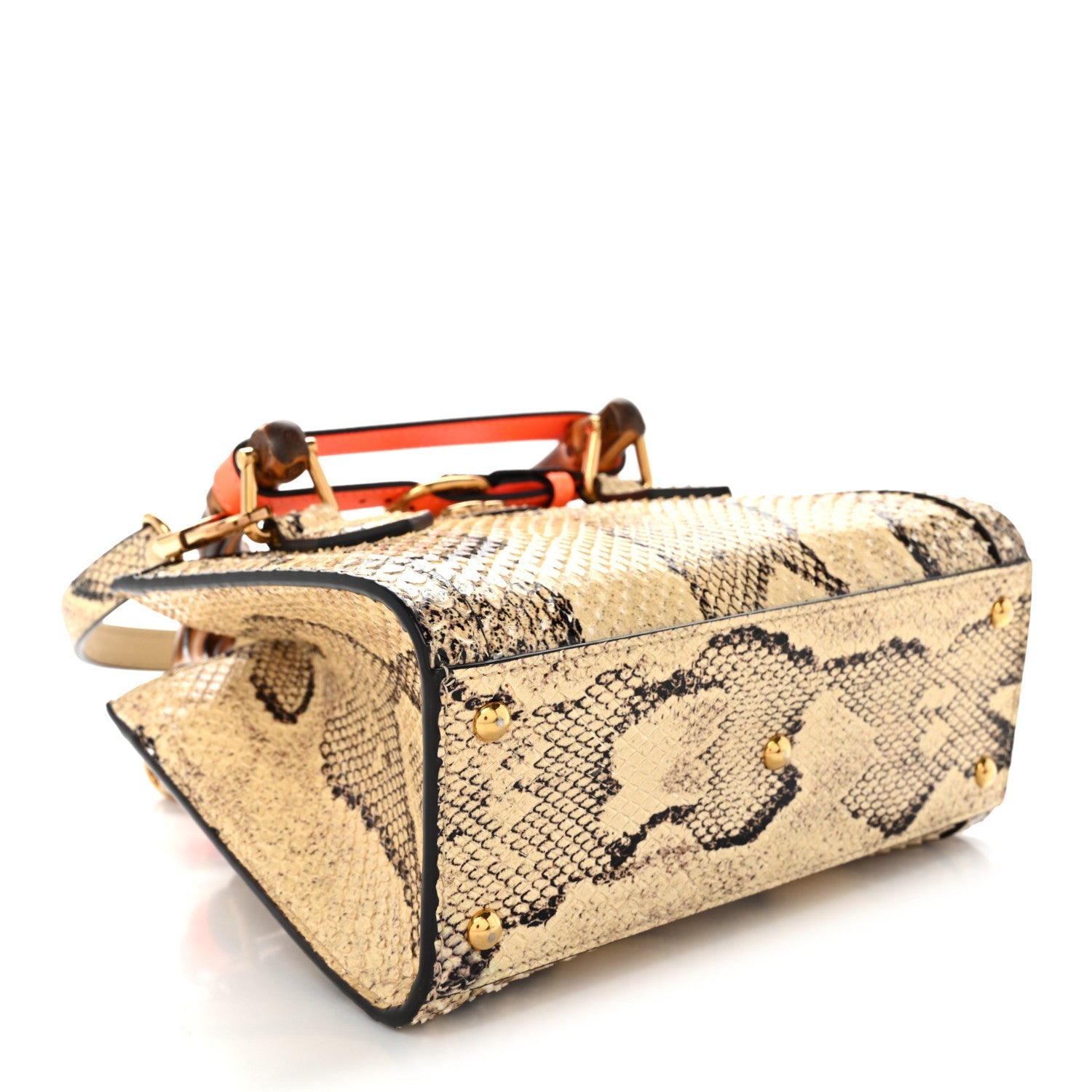 Snakeskin Mini Diana Tote Bag Beige