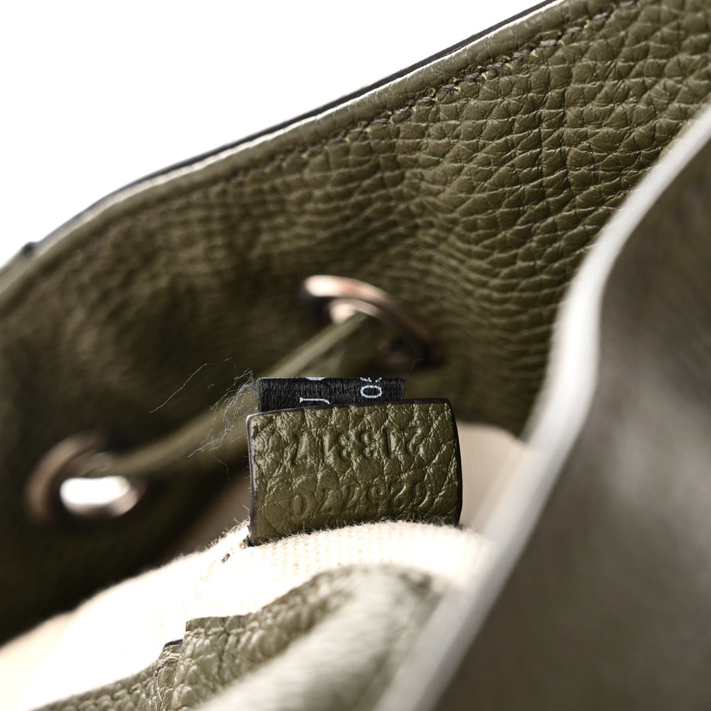 Piuma Calfskin Jumbo GG Embossed Double Buckle Backpack Dark Vintage Olive