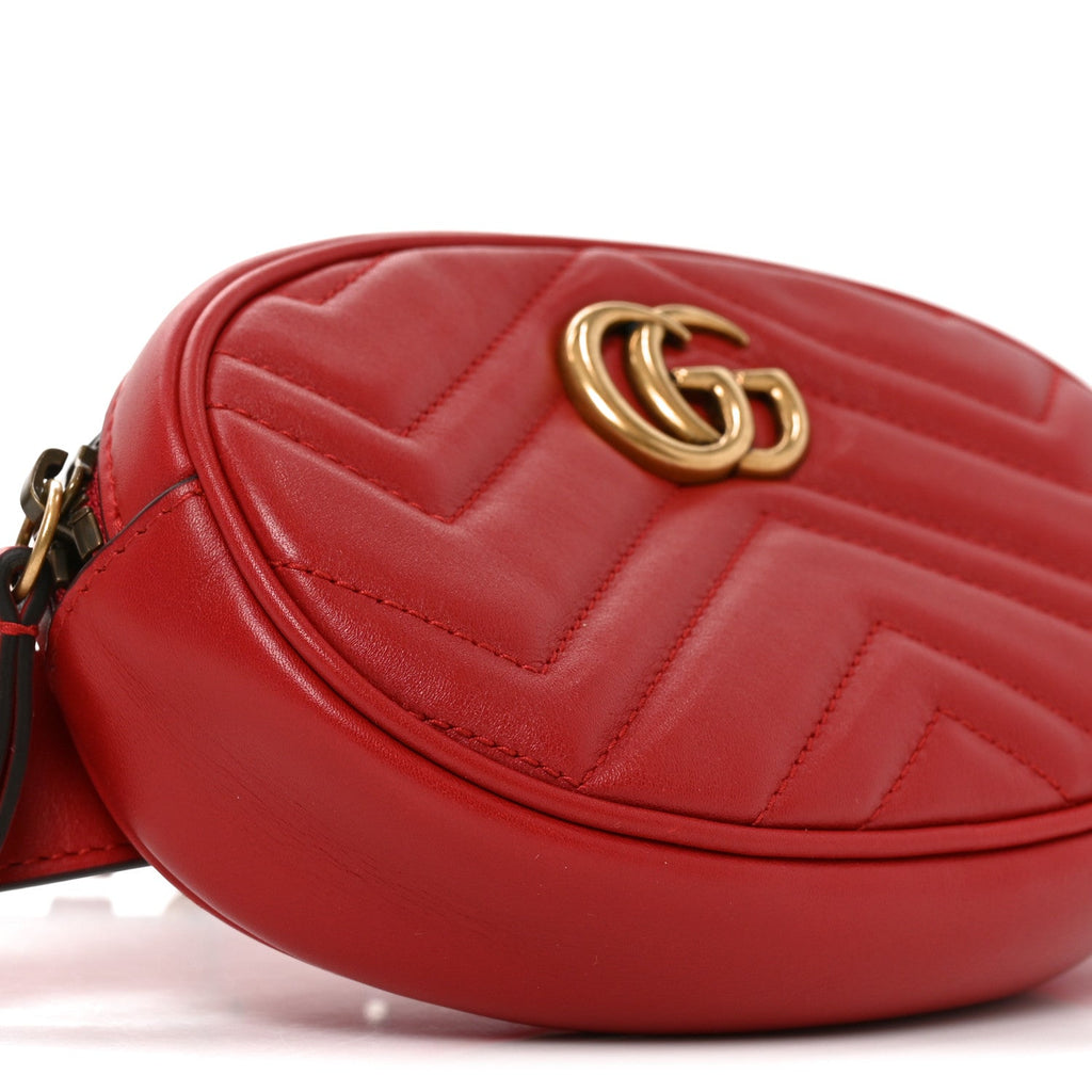 Calfskin Matelasse GG Marmont Belt Bag 75 30 Hibiscus Red