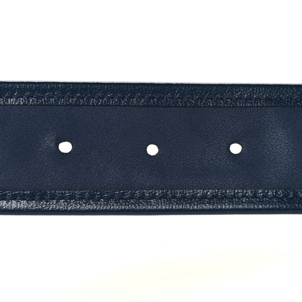 Azalea Calfskin Matelasse Diagonal Torchon Double G 40mm Belt 75 30 Mystic White Blue Agata 75/30 Mystic White Blue Agata
