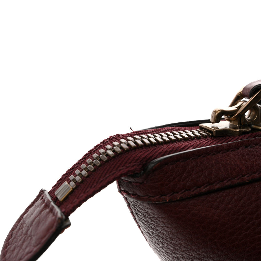 Grained Calfskin Duffle Bag Burgundy
