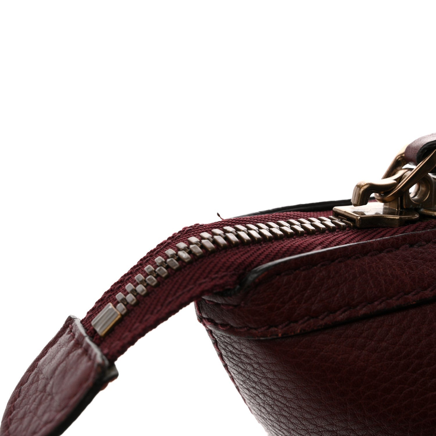 Grained Calfskin Duffle Bag Burgundy
