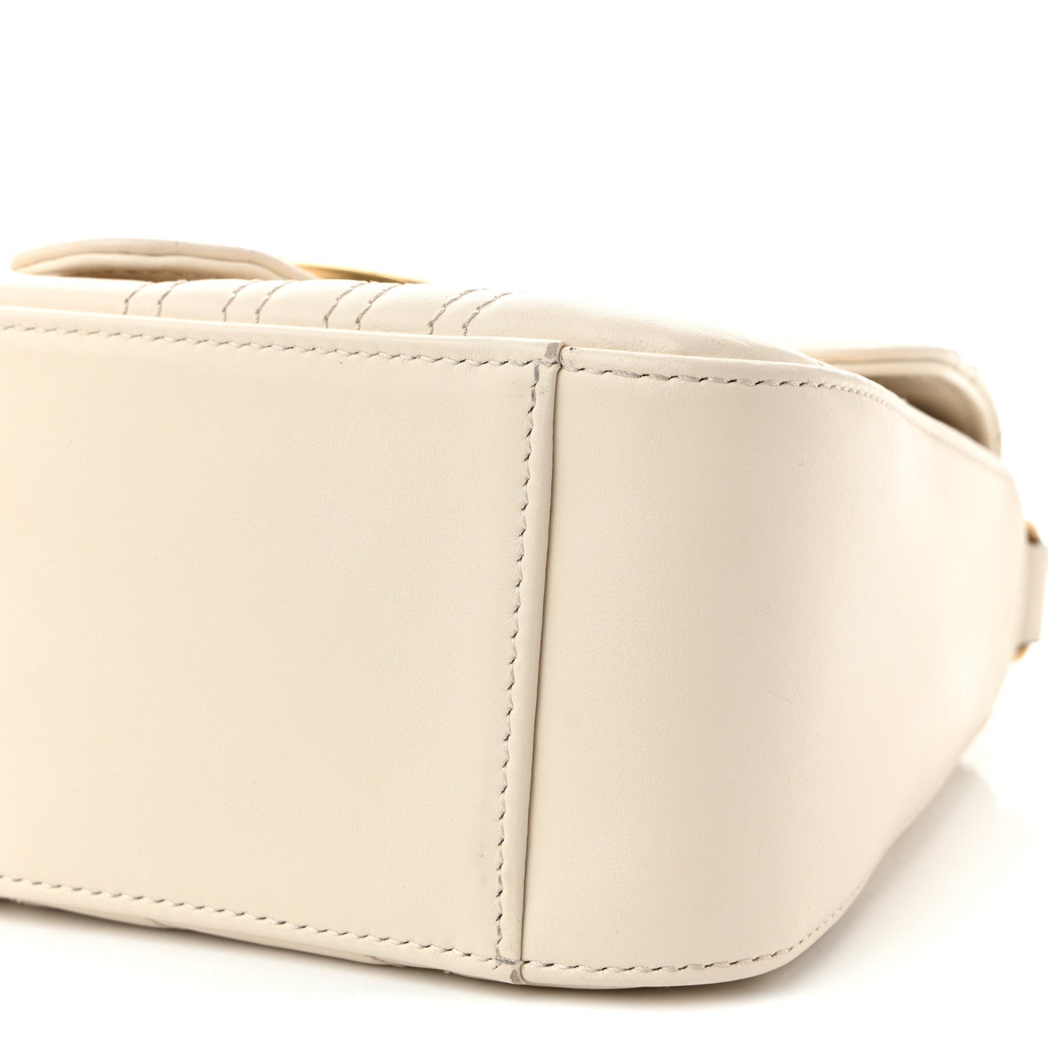 Calfskin Matelasse Mini GG Marmont Top Handle Shoulder Bag White