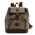 GG Supreme Monogram Azalea Calfskin Retro Interlocking G Buckle Backpack Beige Ebony Brown Sugar