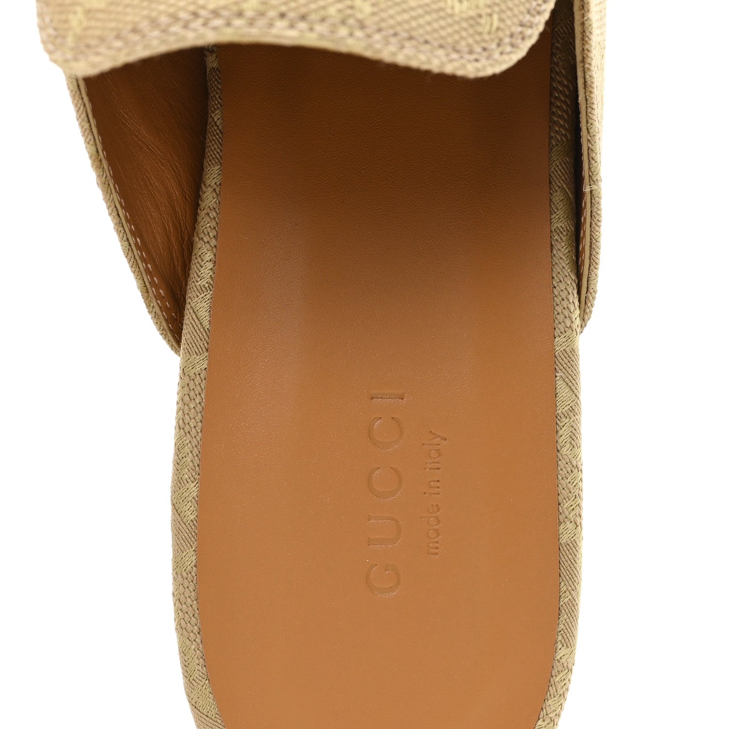 Canvas GG Monogram Womens Princetown Slippers 40 Egypt Salt