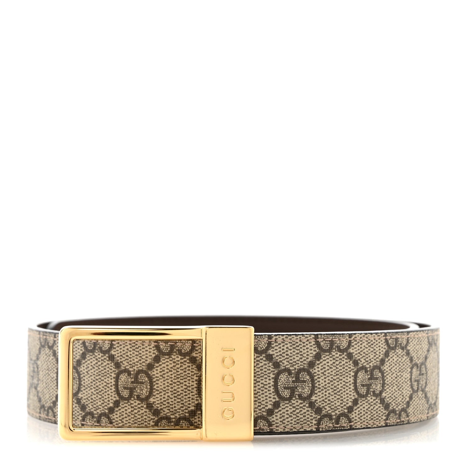 Supreme Monogram Calfskin Rectangular Belt 75 30 Brown