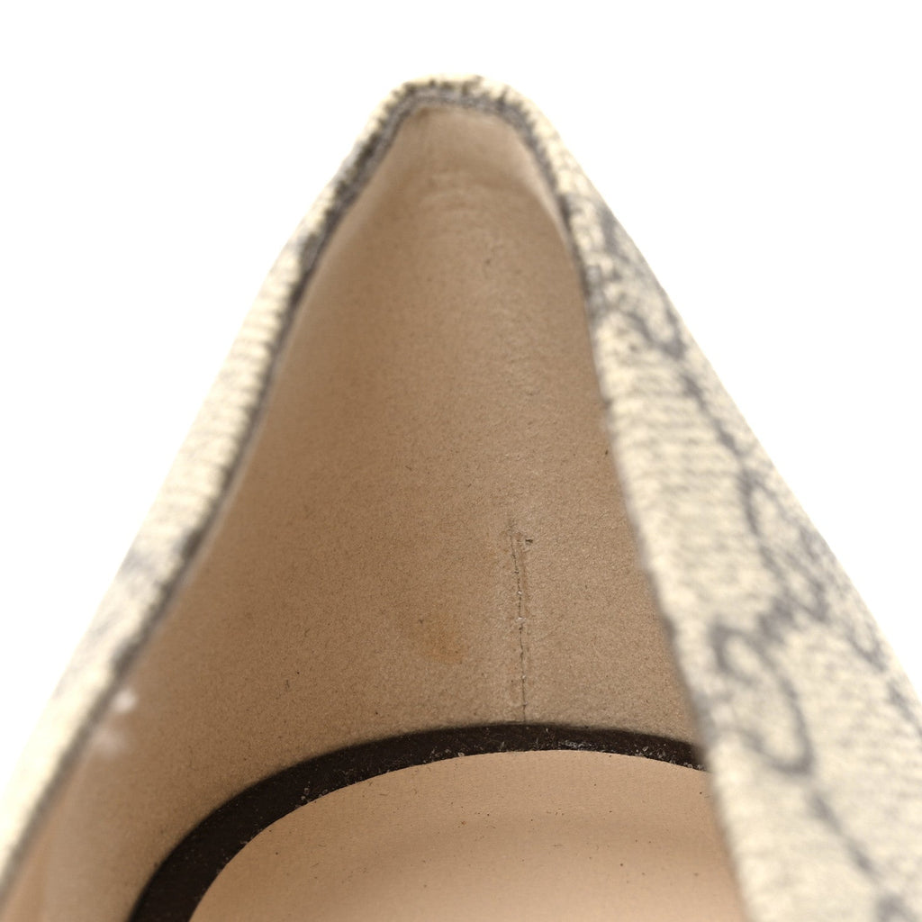 GG Supreme Monogram Malaga Kid Blondie Pumps 35.5 Beige Ebony New Acero