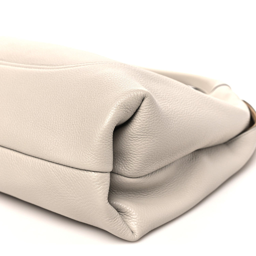 Grained Calfskin Softbit Maxi Shoulder Bag Taupe