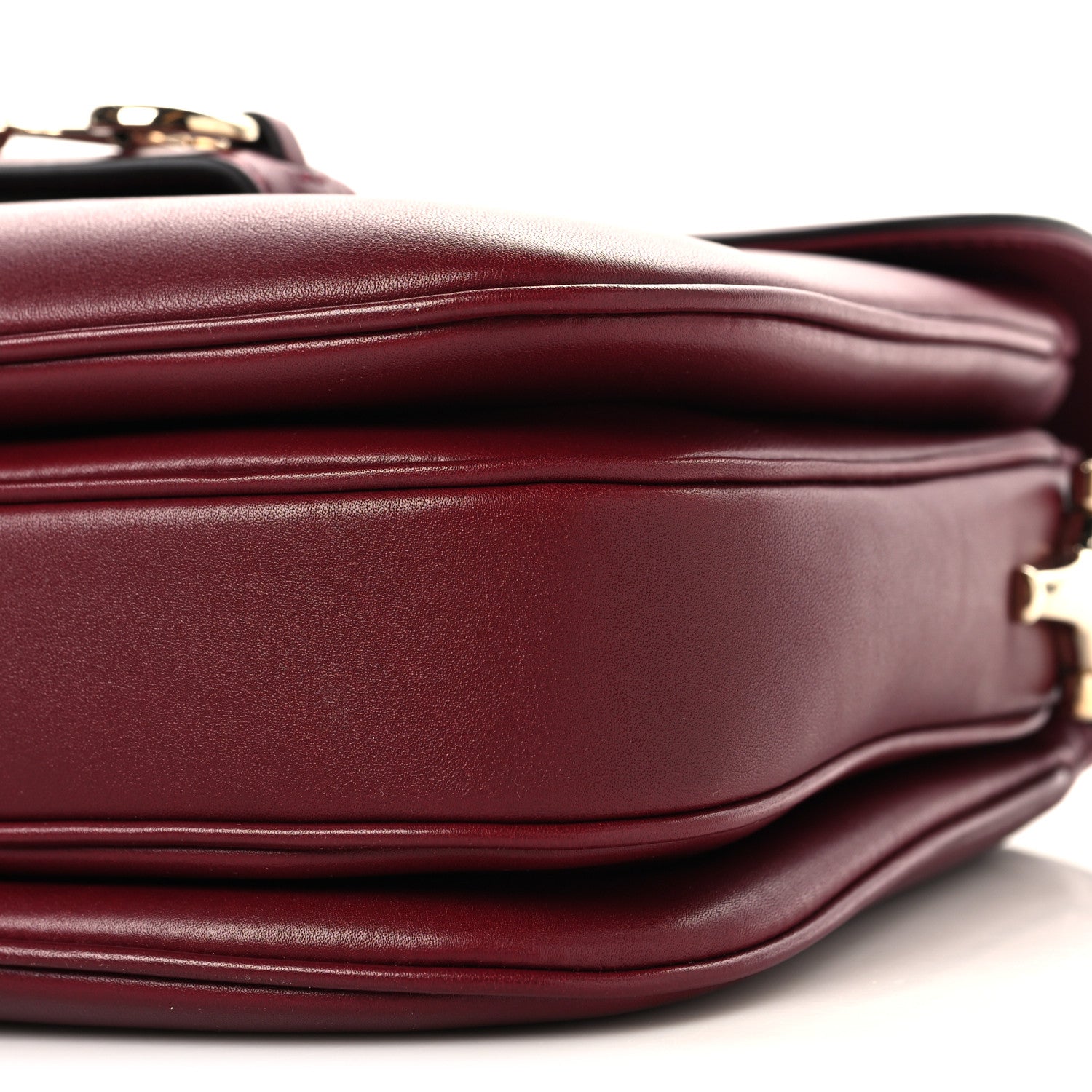 Arabella Calfskin Horsebit 1955 Soft Small Shoulder Bag Rosso Ancora