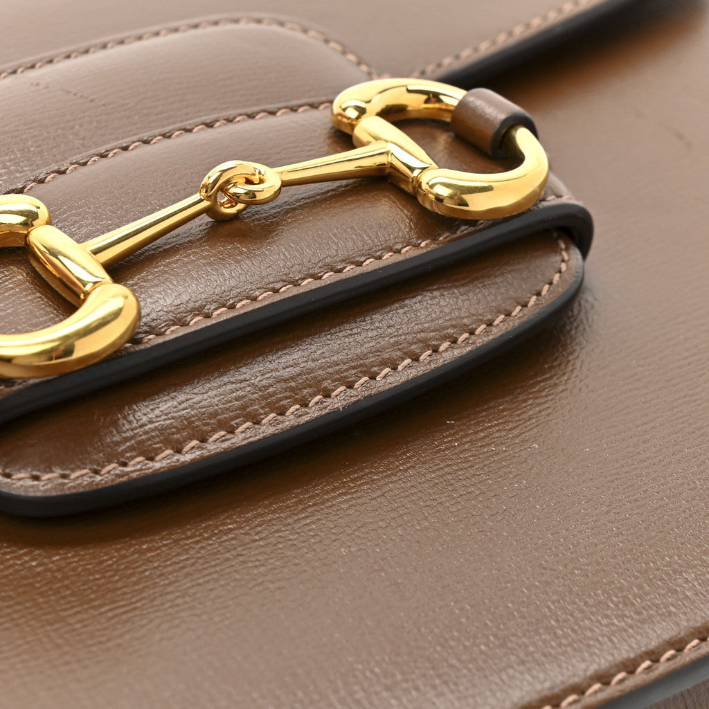 Azalea Calfskin Horsebit 1955 Shoulder Bag Brown Sugar