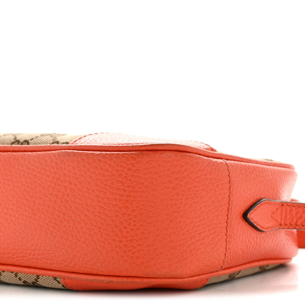 Monogram Dollar Calfskin Mini Bree Messenger Bag Beige Ebony Sun Orange