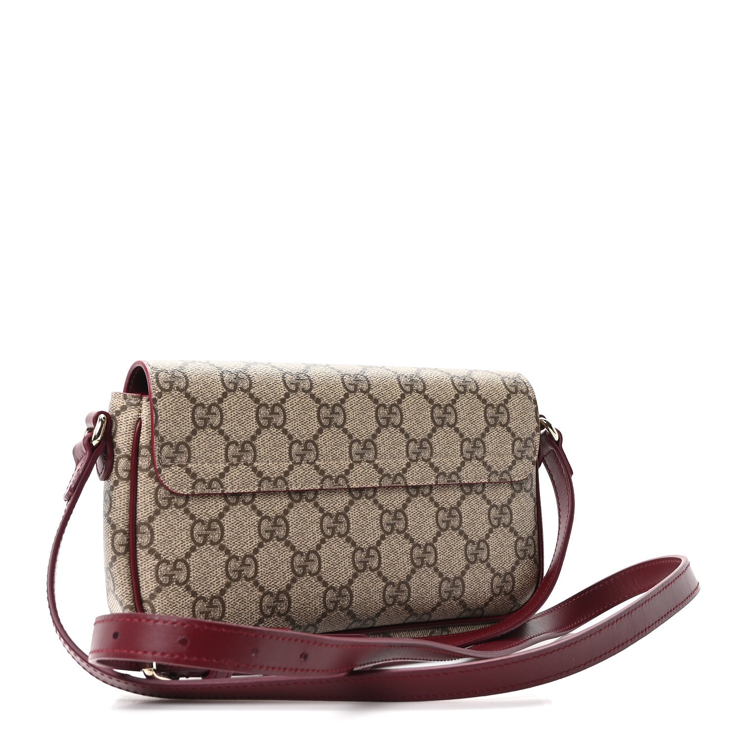 GG Supreme Monogram Cat Print Mini Shoulder Bag Beige Ebony Rosso Ancora