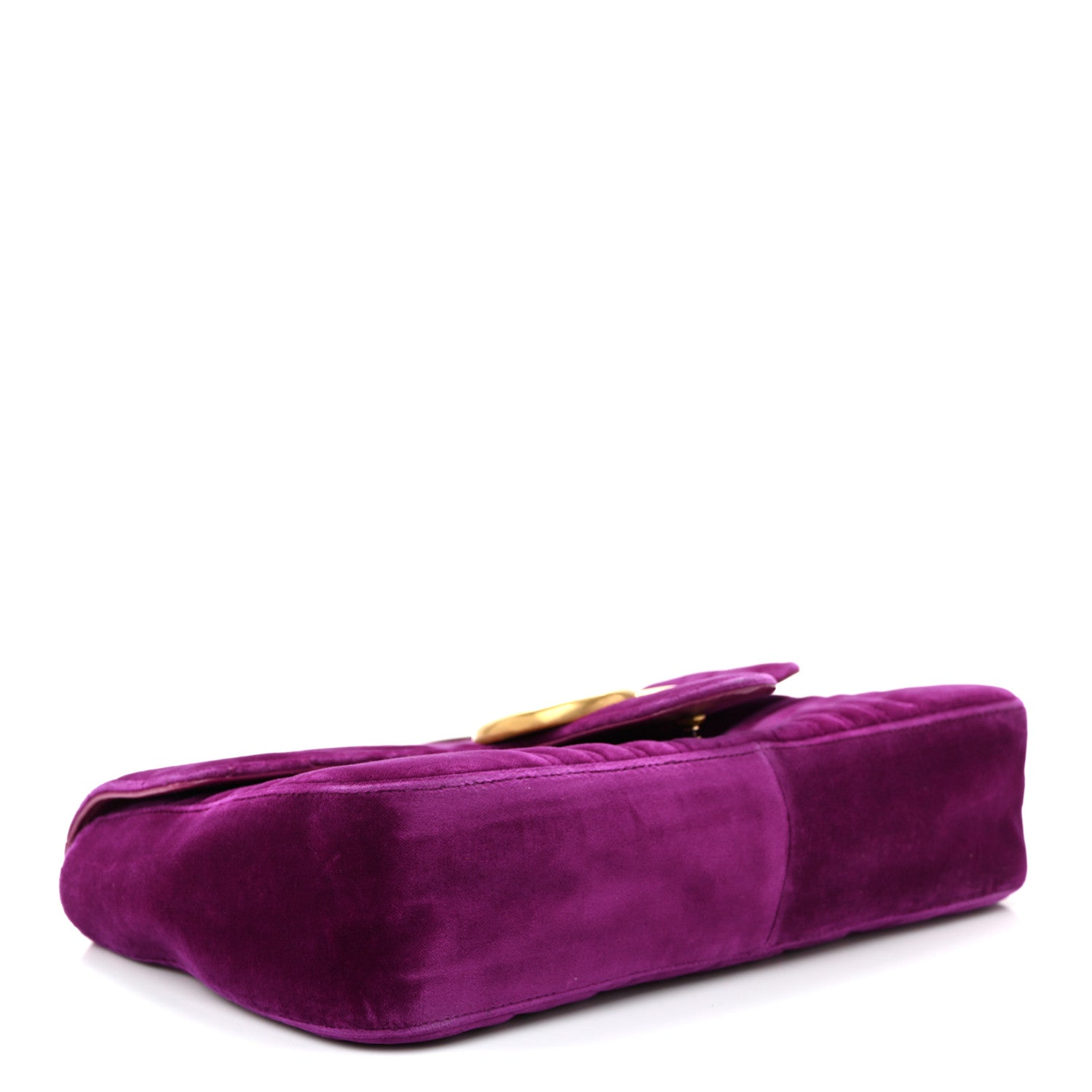 Velvet Matelasse Medium GG Marmont Shoulder Bag Fuchsia Violet Cyclamen