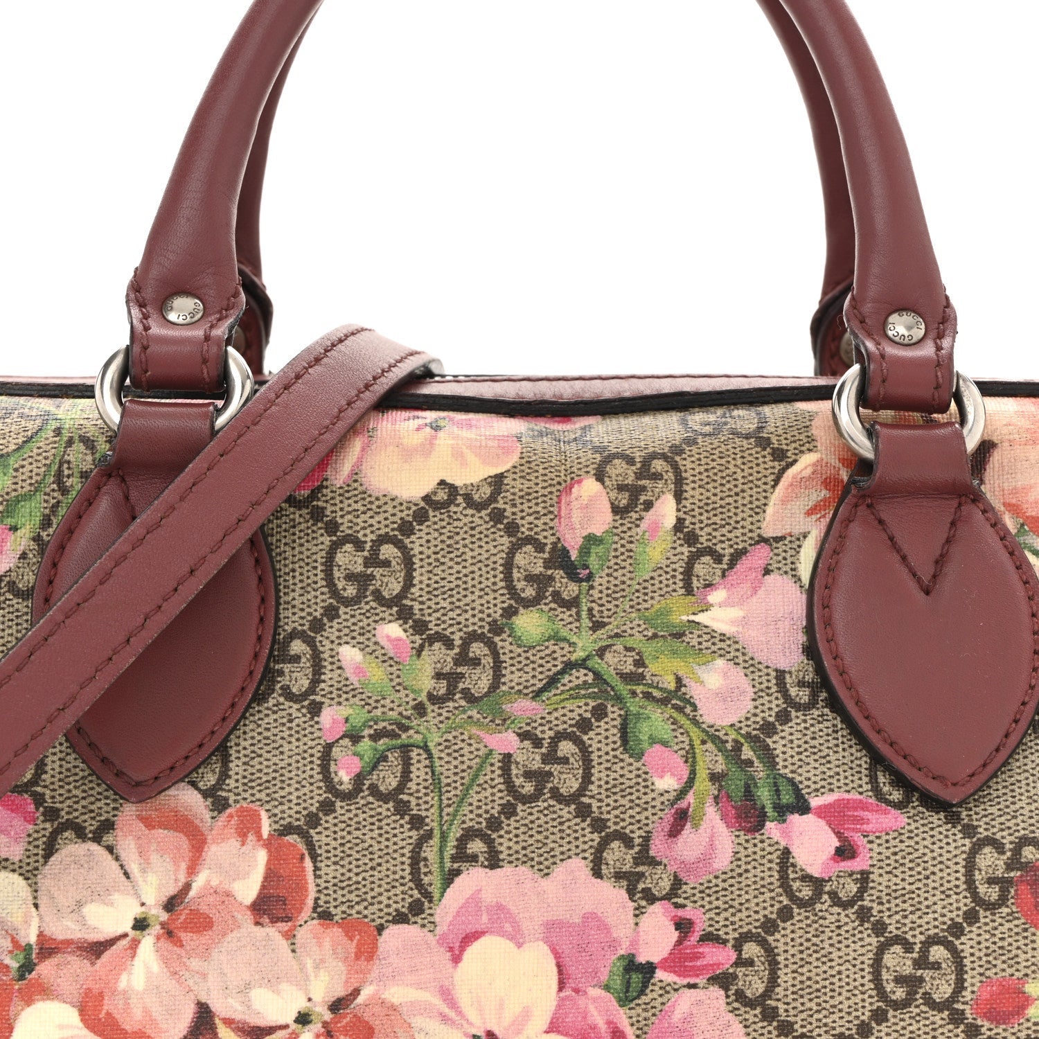 GG Supreme Monogram Blooms Small Boston Beige Multicolor Dry Rose