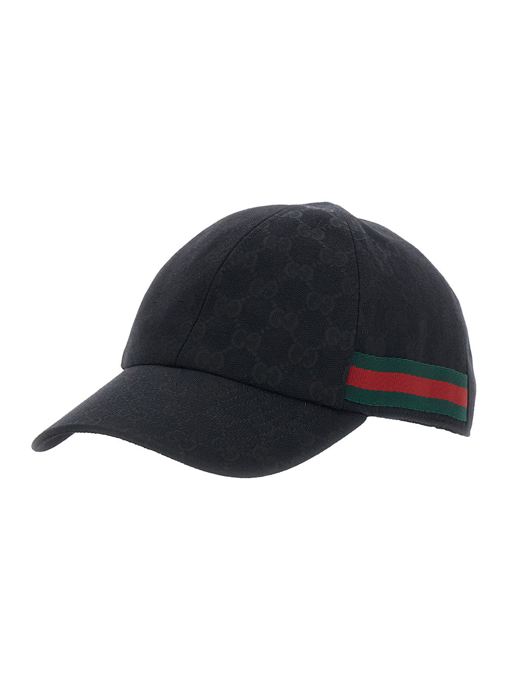 Gucci 872632 GG Canvas Web-Trimmed Baseball Cap — Black