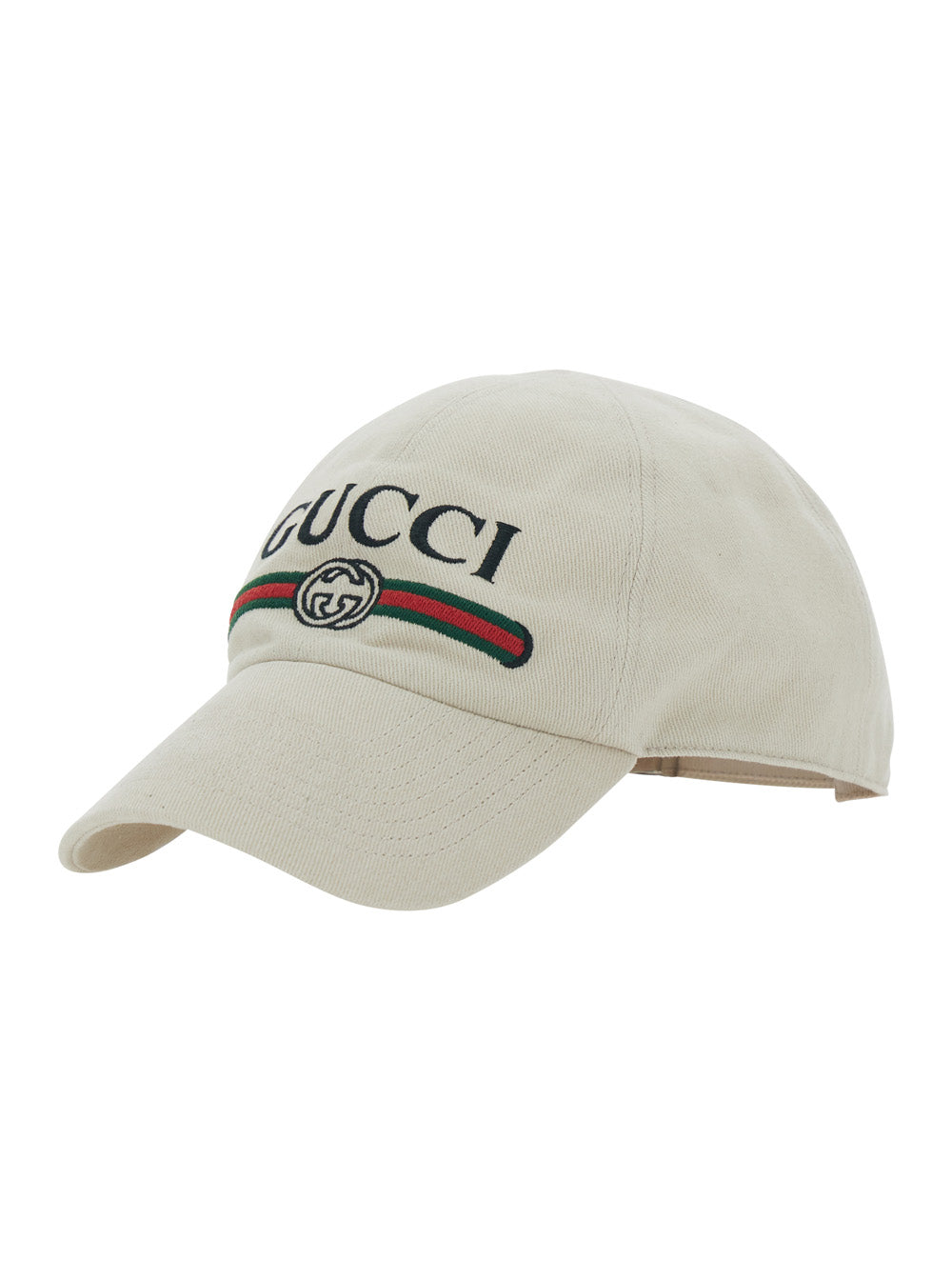 Gucci 875736 Embroidered Logo Baseball Cap — White
