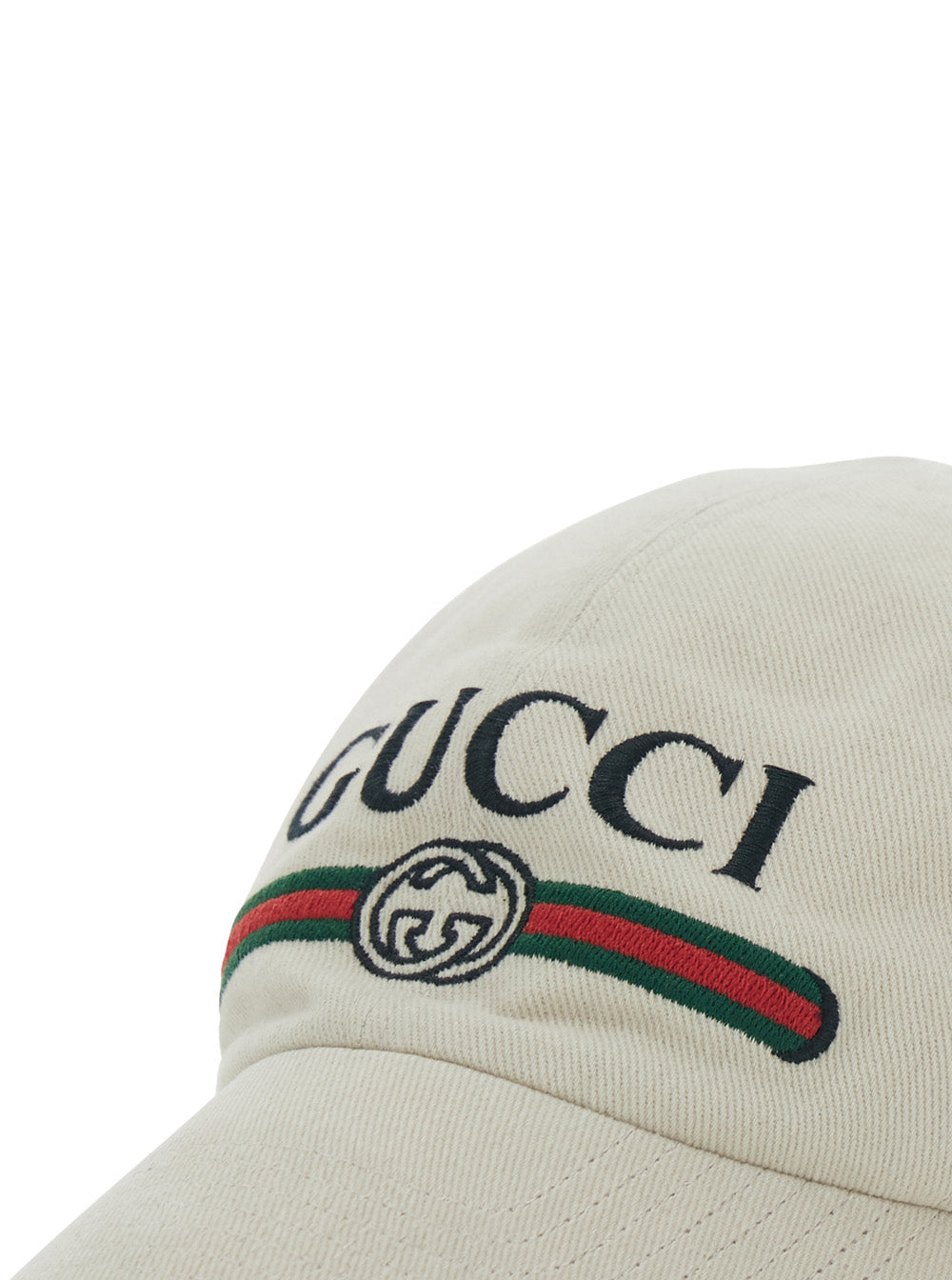 Gucci 875736 Embroidered Logo Baseball Cap — White